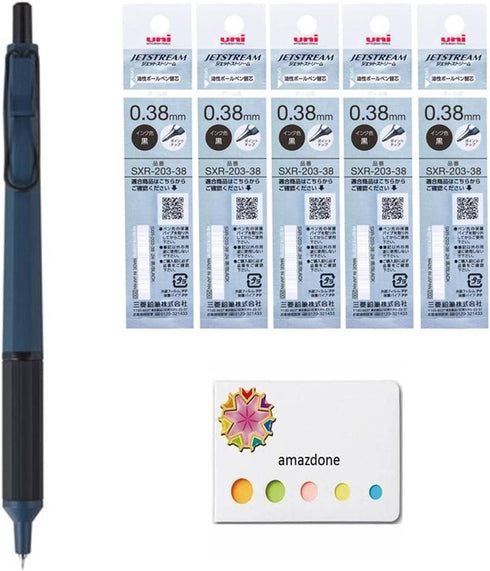 uni Jetstream EDGE 0.38 Oil-based Ballpoint Pen Prussian blue Body?SXN100338.10??Jetstream EDGE 0.38mm Oil-based Ballpoint pen refill?SXR-203-38 B...