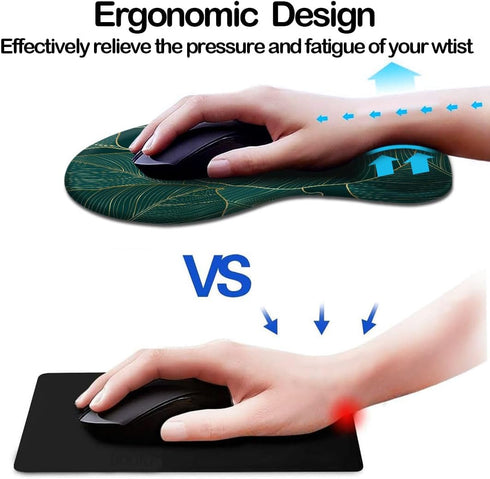 Ergonomic Mouse Pad with Wrist Support and Coaster,Mouse Pads with Non-Slip PU Base for Home Office Working Studying Easy Typing & Pain Relief Pla...