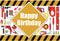 Construction Tools Theme Happy Birthday Backdrop for Boy 7x5ft Vinyl Tool Encyclopedia Engineering Genius Yellow and Black Stripes Background Kids...