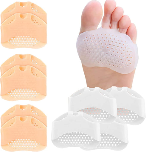 5 Pairs Ball of Foot Cushions, Soft Gel Metatarsal Pads Women Men for Pain Relief, Calluses, Bunions, Corns, Morton Neuromas, Fit for Heels & Shoe...