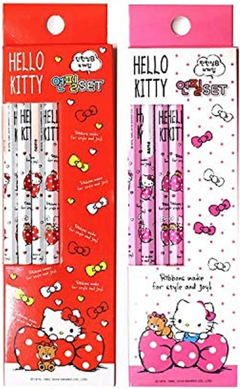 Sanrio Hello Kitty 4pcs School Pencil Gift Stationery Set : (Red)...