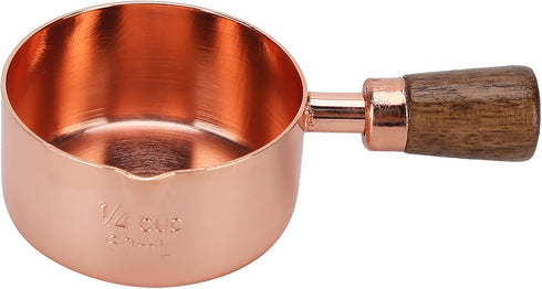 Mini Sauce Pan, Rose Gold Stainless Steel Butter Warmer with Pour Spout and Wooden Handle for Home Kitchen Cooking Ware(1/4cup)...