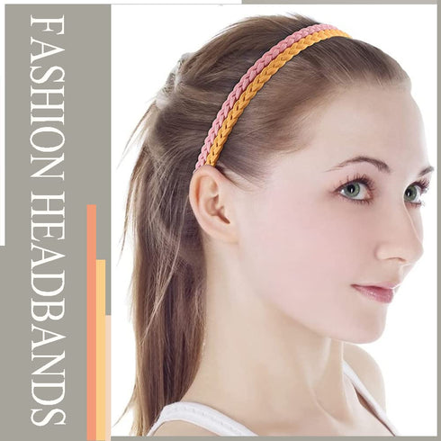 12pcs Colorful Thin Headbands for Women 6mm Light Pigtail Skinny Hairbands for Girls Hard Teeth Headbands For Kids Teens...