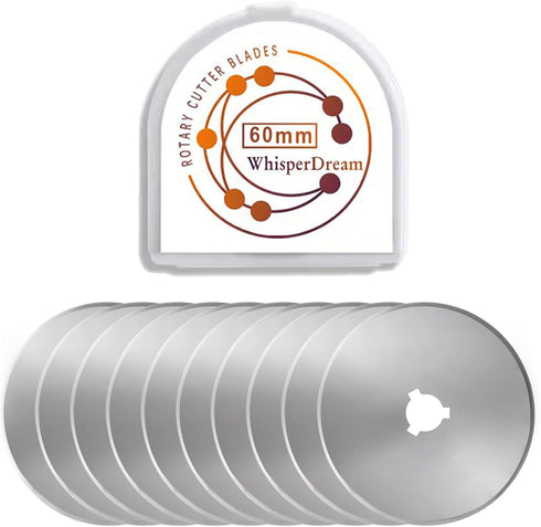 60mm Rotary Cutter Blades - 10 Pack Replacement Blades - Sharper Blades Have Better Cutting Effect, Great for Sewing, Quilting Supplies, Fabric an...