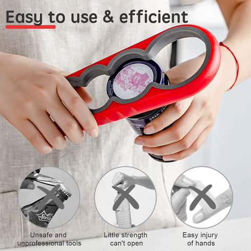 Jar Bottle Opener Non Slip Jar Gripper - Pad Rubber Jar Can Lid Opener,5 in 1 Multi Function Non-Slip Opener for Weak,Senior, Arthritis Hands (3-p...