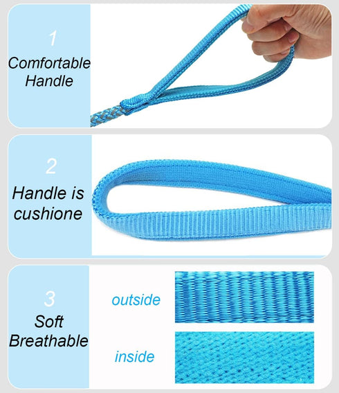 Rope Dog Leash - 2/3/4/6/10 Foot Reflective Dog Leash- Strong Nylon Braided Heavy Duty Dog Training Leash for Large and Medium Small Dogs Walking ...