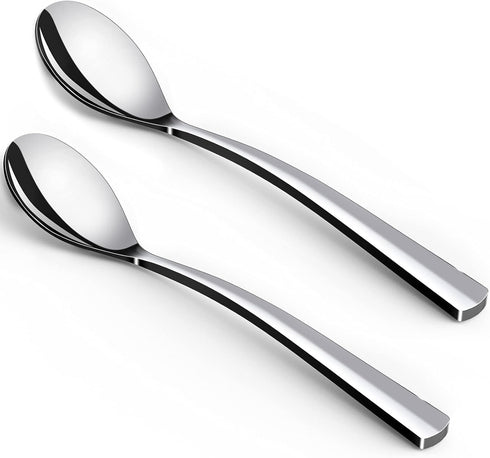 Coffee Spoons,2-Piece GLAMFIELDS Teaspoons with a Long Handle, 6"Demitasse Espresso Spoons Set Food Grade Stainless Steel Small Serving Spoons for...