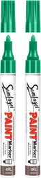 Green Oil Based Paint Pens,Medium Tip Permanent Paint Markers, Never Fade Marker Pen,Quick Drying & Waterproof For Rock Painting,DIY Craft,Wood,Gl...