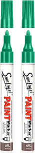 Green Oil Based Paint Pens,Medium Tip Permanent Paint Markers, Never Fade Marker Pen,Quick Drying & Waterproof For Rock Painting,DIY Craft,Wood,Gl...