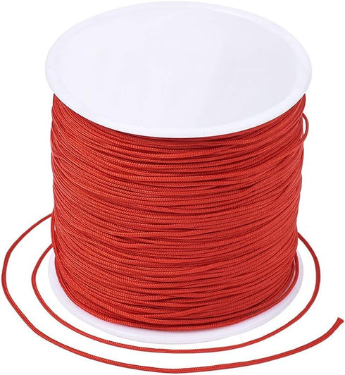 Cheriswelry 100Yard 0.8mm Braided Nylon Cord Red Beading String Thread Roll Lift Shade Cord for Jewelry Making Kumihimo Knotting Wrapping Beading ...