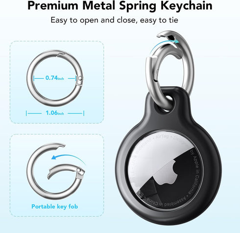 4 Pack Waterproof AirTag Holder Keychain,Air Tag Case with Anti-Lost Keyring,Hard TPU Air Tag Cases...