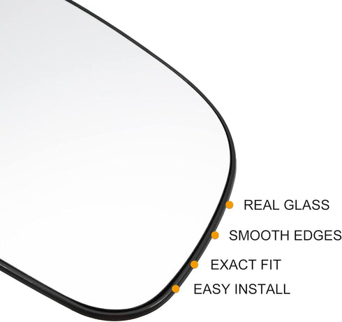 X AUTOHAUX Car Rearview Right Passenger Side Heated Mirror Glass Replacement W/Backing Plate for Jeep Grand Cherokee 1999-2004...
