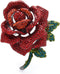 Rose Flower Brooch for Women Girls Red Rhinestone Crystal Rose Lapel Pin Elegant Dress Accessories Jewelry Wedding Birthday Valentine's Day Gift...