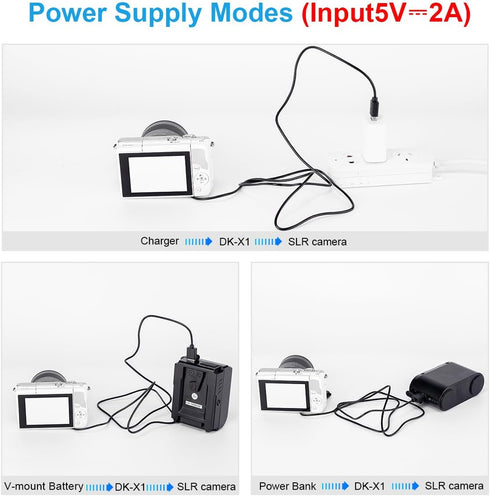 FOMITO DK-X1 USB Power Adapter with NP-BX1 Dummy Battery for Sony Cybershot ZV-1 DSC-RX1 RX1R RX100 II III IV V VI VII, M2 M3 M4 M5 M6/B M7, HX50 ...