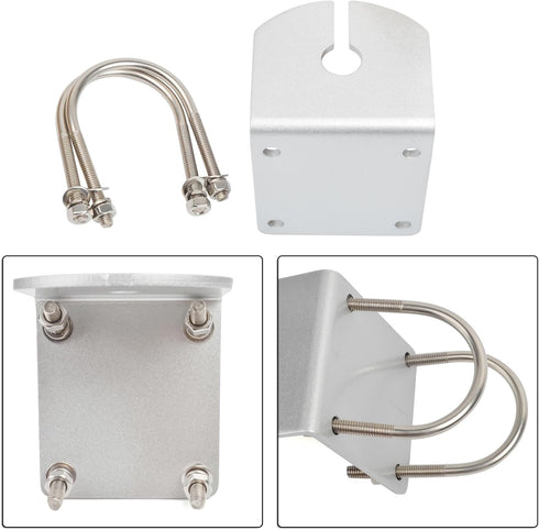 HYS L Shape Mount Mobile Antenna Bracket SO239 to PL-259 W/16.4ft(5m) Low Loss RG-58 Coaxial Cable, Heavy Duty Aluminum with 2pcs U-Bolts for PL25...