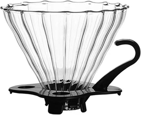 V60 02 Cone Glass Coffee Dripper, 1-4 Cups, Pour Over Coffee Maker, Reusable Coffee Filter Cup, Slow Brewing Accessories for Home, Cafe, Party...