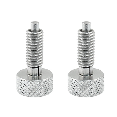 2 Pack Hand Retractable Spring Plunger M6 Type Quick Release Pins Rolling Toolbox Knurled Handle Stainless Steel Spring Pin(Silver)...