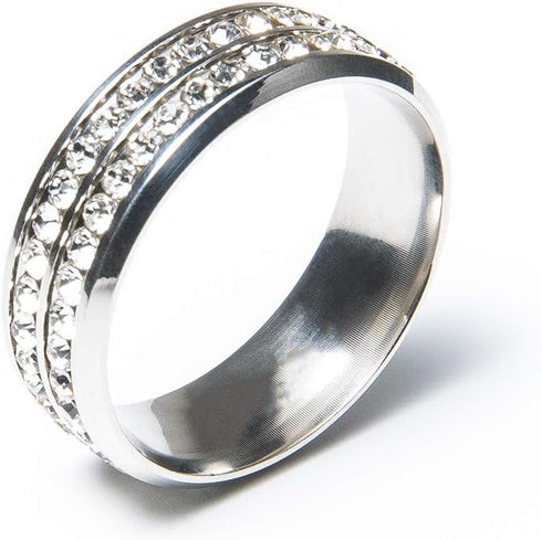 DiBanGu Mens Gold/Siver Tie Ring Solid Tie Accessories with Diamond for Necktie Wedding Party Gift...
