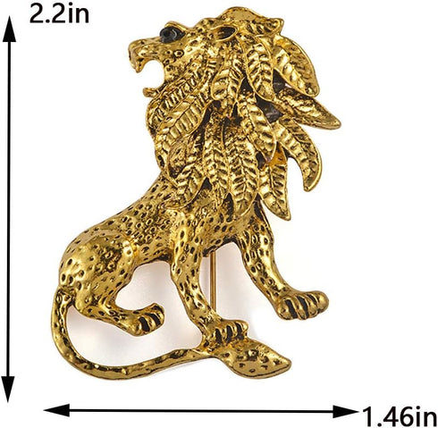HUJUON Retro Lion Animal Pin Brooch for Men Women. Punk Suit Tie Pin for Husband Boyfriend Christmas Gifts...