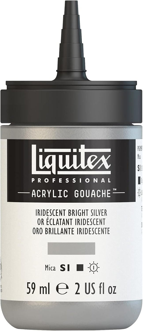 Liquitex Professional Acrylic Gouache, 2-oz (59ml) Bottle, Iridescent Bright Silver...