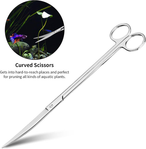 Aquascape Tools Aquarium Kit - 4PCS Terrarium Supplies Include Long Tweezers for Terrarium, Feeding Tongs, Aquarium Scissors, Aquarium Algae Scrap...