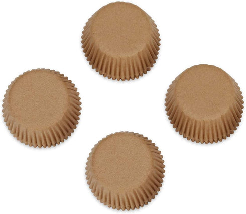 Gifbera Natural Mini Cupcake Liners Odorless Greaseproof Paper Muffin Baking Cups 300-Count, Natural Color...