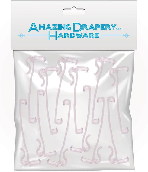 Amazing Drapery Hardware 3.25 Inch Clear Valance Clips for Top Blind Brands & Window Shades, 12-Pack -Sturdy Plastic Brackets, Ideal for Wood, Fau...