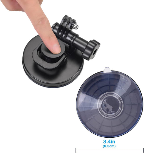 Suptig Suction Cup Mount Compatible for Gopro Hero 12/11/10/9/8/7/6/5/4/3/3+/2 Gopro Max, Hero+, Hero Session, and More Action Cameras Car Windshi...