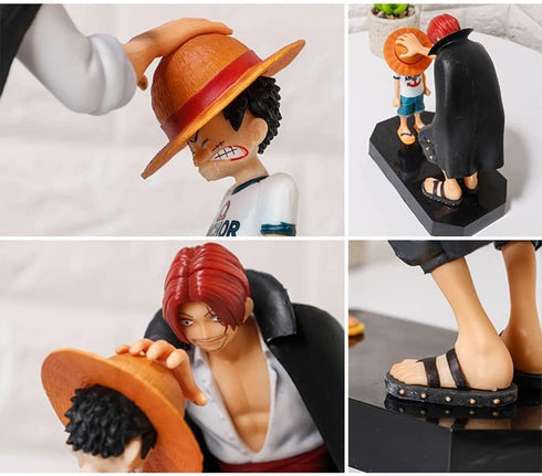 Anime Luffy Figure, Shanks Touching Luffy Figure Anime Action Figure Collection Statue Doll Toy Gift...