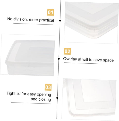 HOMSFOU 2pcs Dumpling Box Containers for Fridge Large Plastic Container Flat Storage Bins Stackable Food Storage Containers Refrigerator Box Dumpl...