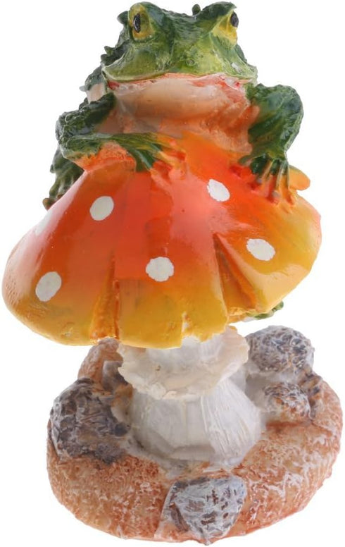 Resin Mushroom with Animal Ornament Fairy Garden Mushroom Garden Pots Decoration Pottery Ornament for DIY Dollhouse Potting Shed Flowerpot Plants ...