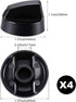 Jetec 4 Pack Control Knobs Replacement with 12 Adapters for Oven/Stove/Range, Please Check Carefully Whether The Dimensions in Figure Match(Black)...