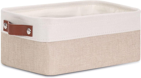 DULLEMELO Small Storage Basket for Organizing, Collapsible Fabric Basket for Shelves, Closets, Laundry, Nursery, Decorative Basket for Gifts Empty...