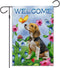 Welcome Dog Garden Flag Vertical Double Sided Burlap Flower Summer Yard Outdoor Decor Home Decor (12.5 x 18, Welcome Dog)...