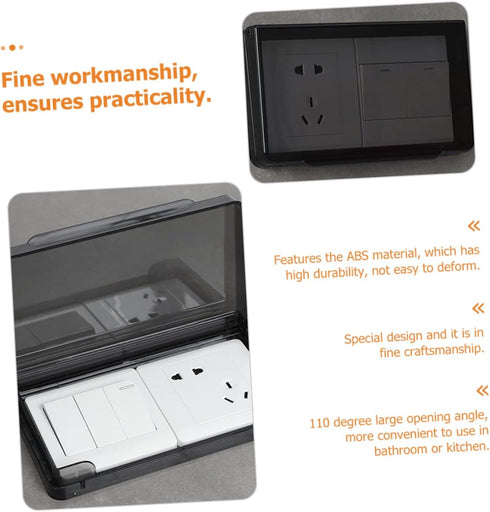 2pcs Cover Electrical Outlet Jackbox Outlet Covers Face Plate Panel Box Socket Cover Proof Outlet Cap Sticky Outlet Cover Box Abs...