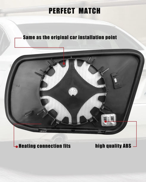 Passenger Side Heated Mirror Glass with Rear Holder Fit for Nissan Altima Sentra 2013 2014 2015 2016 2017 2018, Right Side Rear View Mirror Glass ...