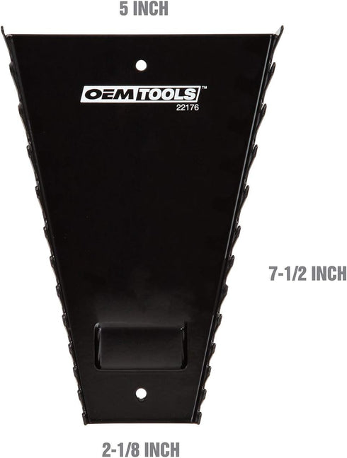 OEMTOOLS 22176 Pro Magnetic Wrench Organizer, 12 Wrench Storage Rail, SAE and Metric Tool Drawer Organizers For Tool Boxes And Metal Surfaces, Bla...
