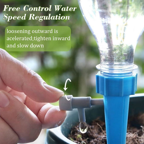 12PCS Automatic Irrigation Drippers with Slow Release Vacation Plant Self Watering Spikes Device Drip Irrigation System with Adjustable Control Va...