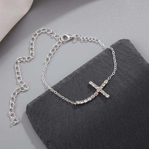 Heart Rhinestone Anklet Bracelets Adjustable Silver Shiny Tennis Anklets Twinkle Cubic Zircon Diamond Anklet Foot Chain Crystal Anklet Beach Jewel...