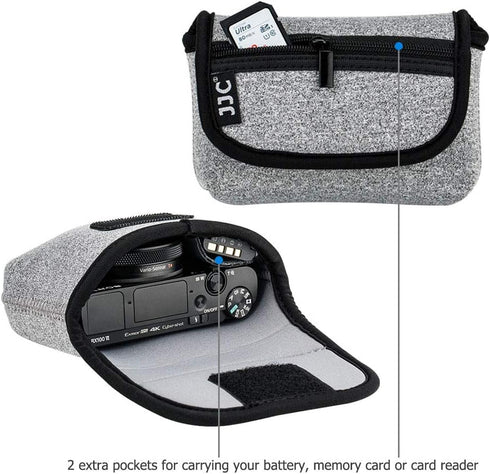 JJC Compact Camera Case Travel Pouch Sleeve for Sony ZV-1 II ZV1II ZV1F ZV-1F ZV1 RX100 VII VI VA Canon G7X G5X G9X SX740 Olympus TG-7 TG-6 TG-5 T...