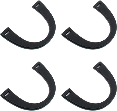 Geesatis 4 Pcs U-Shaped Wooden Purse Handles Handmade Bag Handbags Purse Decorative Handle Replacement Tool, DIY Handcrafted Accessory, Black, Len...