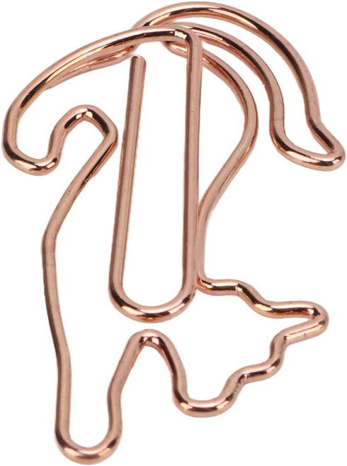 20Pcs Cute Cat Shaped Paper Clips, Metal Animal Shaped Clips, Rose Gold Paperclips for Office, Paper, and Memo...