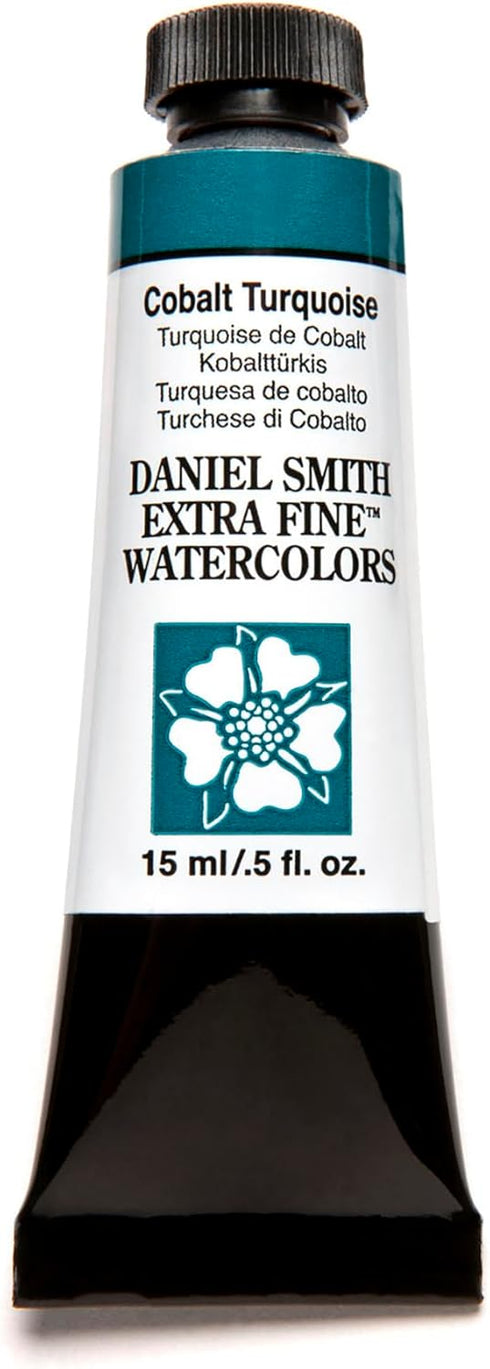 DANIEL SMITH 284600029 , Cobalt Turquoise Extra Fine Watercolor 15ml Paint Tube, 0.5 Fl Oz (Pack of 1)...