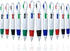 12PCS Plastic Carabiner Shuttle Pens 4-in-1 Retractable Ballpoint Pens Multicolor Pens with Buckle Keychain on Top for Office School Supplies Stud...