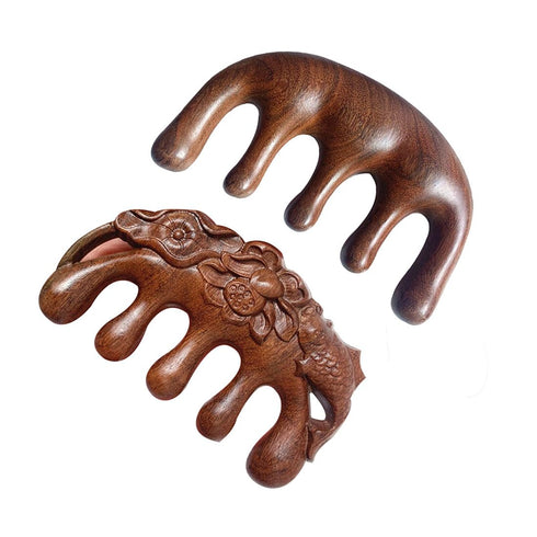 Wide Teeth Hair Comb Sandal Wood Anti-static Scalp Massage Hair Care Tool Relaxation Therapy Stimulation Reflexology Lotus Wood Comb...