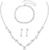 Bridal Jewelry Set Rhinestone Wedding Jewelry Set Include Wome Necklace Bracelet Earrings Brides Bridesmaid Prom Costume Jewelry Set for Bridal We...