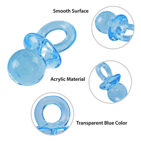 Super Z Outlet Mini Acrylic Baby Pacifiers for Baby Shower Decorations, Table Scatter, Party Favors, Games & Activities - 144 Pieces(Blue)...