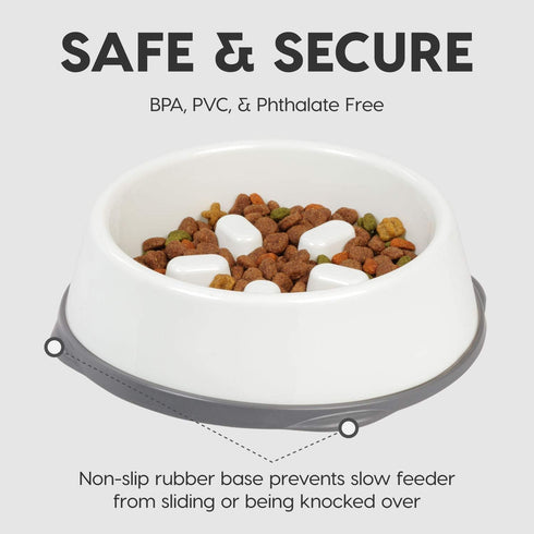 IRIS USA 4 Cups Slow Feeder Dog Bowl, Anti-Choking, Anti-Slip, Easy to Clean, Interactive Puzzle Toy, Healthy Digestion, Long snouted, Dogs Cats &...