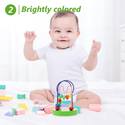 Abaodam Toys Toy Wooden Playset Wooden Bead Maze Beads Maze Game Toddler Bamboo Coaster Cartoon Wood Bead Coaster...