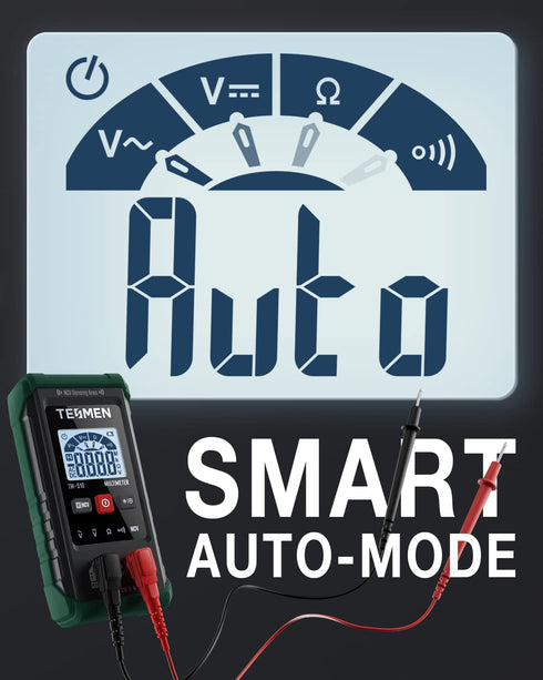TM-510 Digital Multimeter, 4000 Counts, Smart Measurement, Auto-Ranging Voltmeter; Voltage Tester with Non-Contact Voltage Function, Measures AC/D...